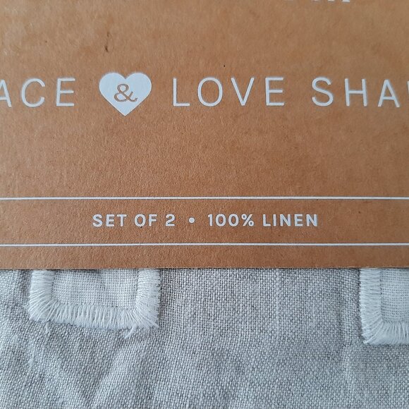 Pom Pom at Home - Peace & Love Linen Pillow Shams - Picture 3 of 6